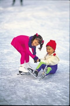 Ice skating is an activity for kids of all ages.