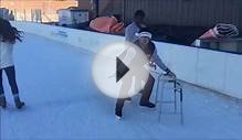 College Kids Figure Skate With a Zimmer Frame